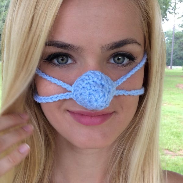 NOSE WARMER Light Blue,  Outdoor Sports Activities, Vegan Friendly Unisex, Sleep with Warm Nose Gift for All, Face Warmer, Hand Made gift