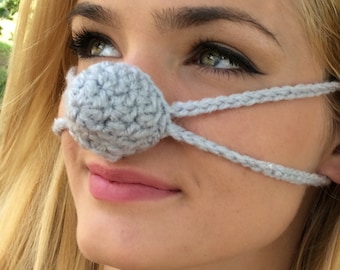 New Hand Crocheted Green Camo Acrylic NOSE WARMER Winter Sports Clothing Unisex 