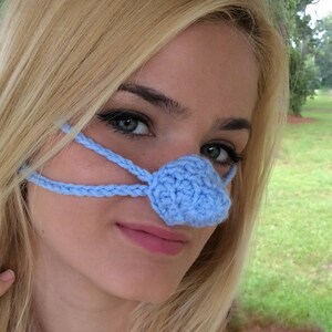 NOSE WARMER Light Blue, Outdoor Sports Activities, Vegan Friendly Unisex, Sleep with Warm Nose Gift for All, Face Warmer, Hand Made gift image 5