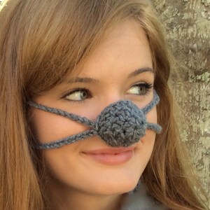 NOSE WARMER Dark Gray by Aunt Marty, Unisex, Christmas Fun for all nippy noses image 2