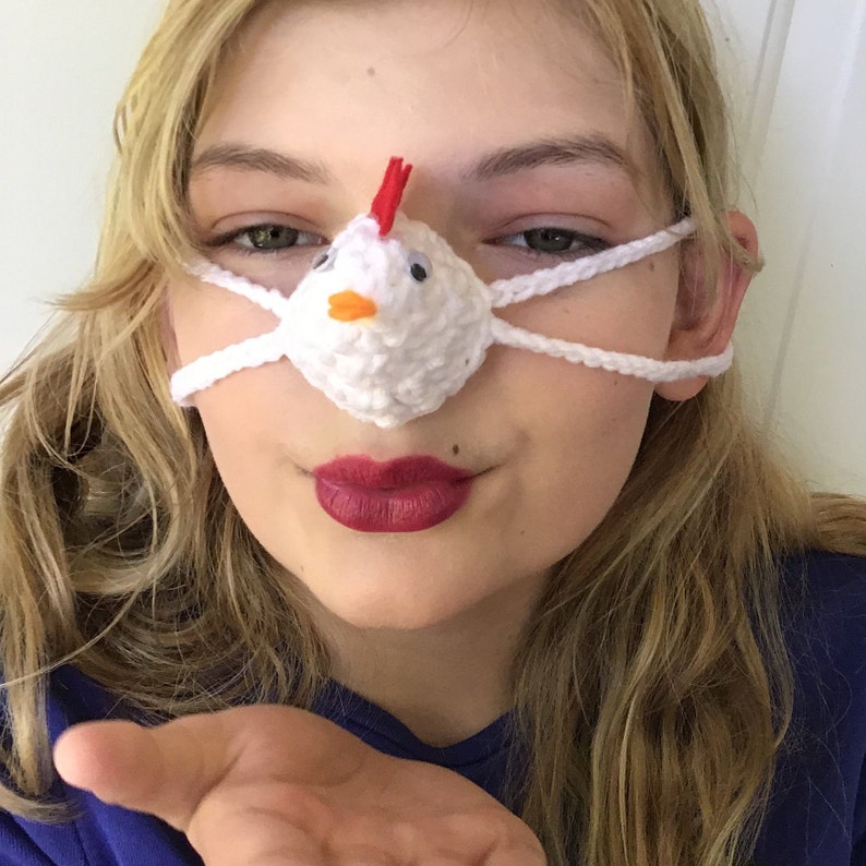 NOSE WARMER White Chicken by Aunt Marty Nose Warmers. a great Etsy