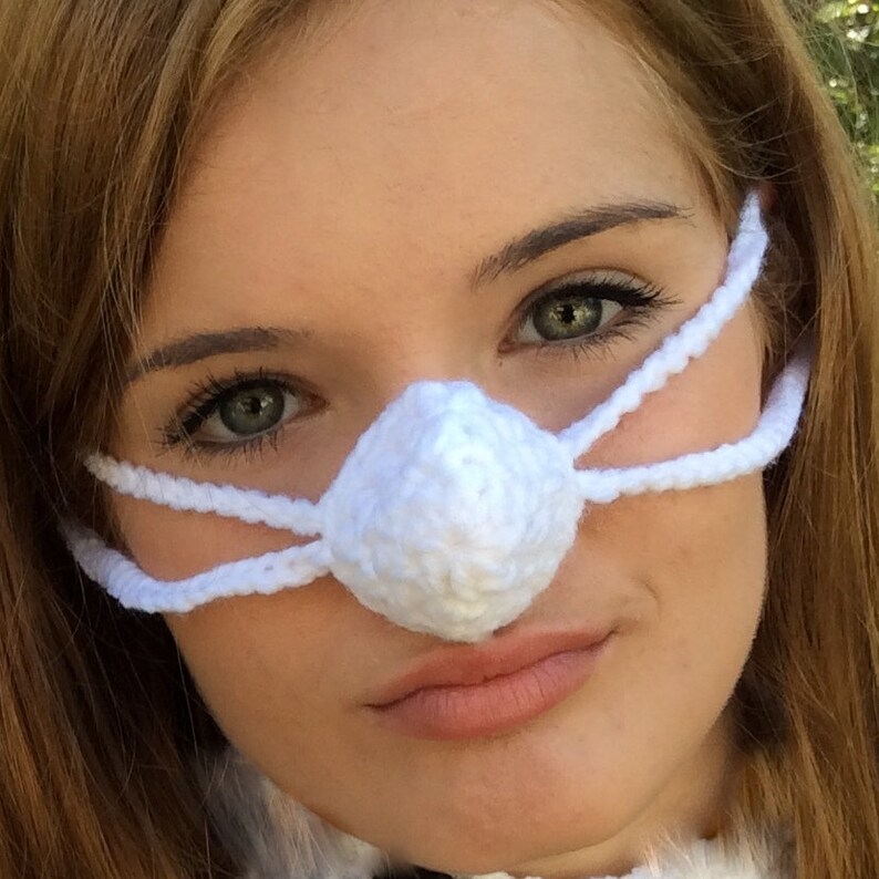 NOSE WARMER White as snow by Aunt Marty. Unisex gift vegan friendly, Frozen nose cover. perfect fun gift idea image 3