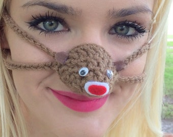 NOSE WARMER  Brown Sock Monkey  Gag Gift  Nose Cozy  Outdoor Indoors  sporting events  cold weather accessories  nose snood nose hat  muff