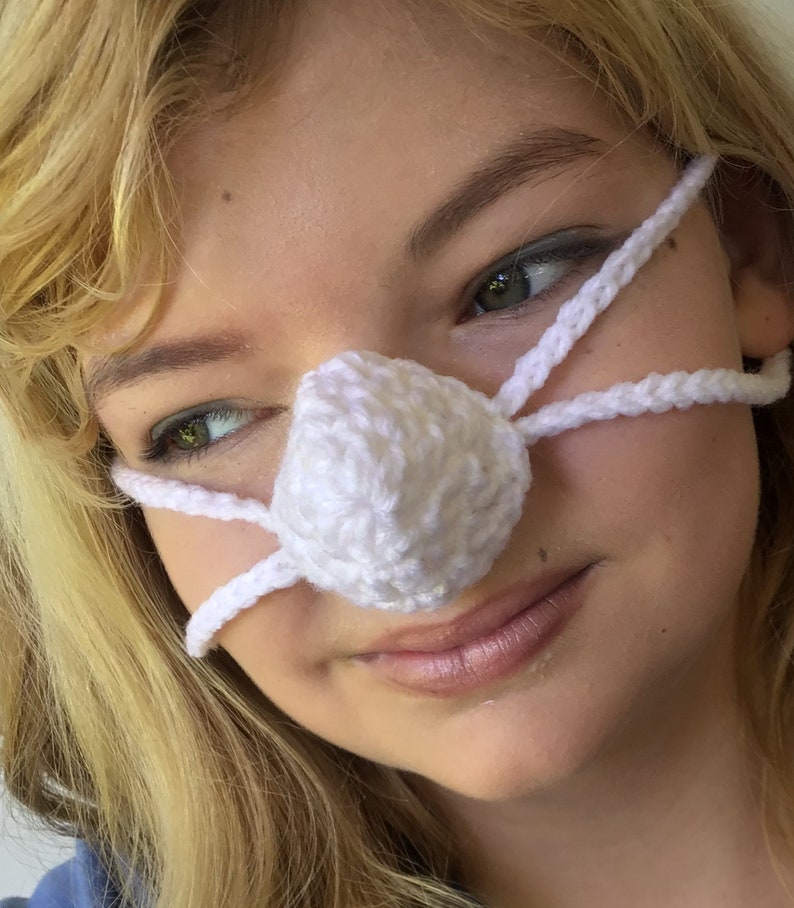 NOSE WARMER White as snow by Aunt Marty. Unisex gift vegan friendly, Frozen nose cover. perfect fun gift idea image 10