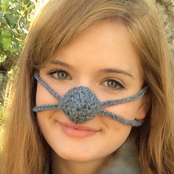 NOSE WARMER Dark Gray by Aunt Marty, Unisex, Christmas Fun for all nippy noses