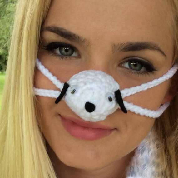 Nose Warmer Black Eared Puppy Dog Nose Cozy Cold Nose Etsy