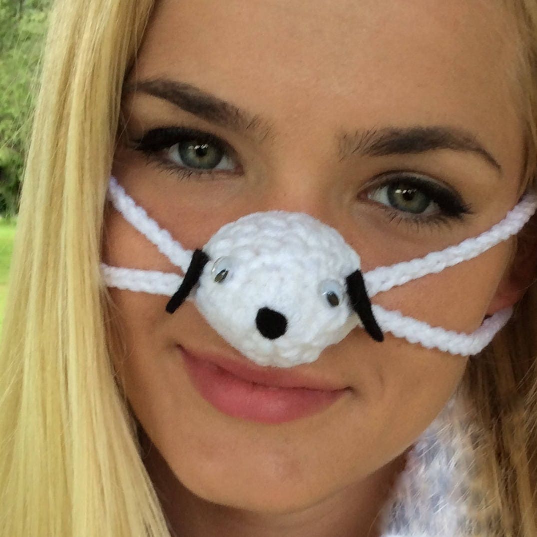 Nose Warmer Black Eared Puppy Dog Nose Cozy Cold Nose Etsy