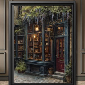 Enchanted Bookshop Print Dark Academia Literary Wall Art Vintage Reading Nook Library Wandshop Decor