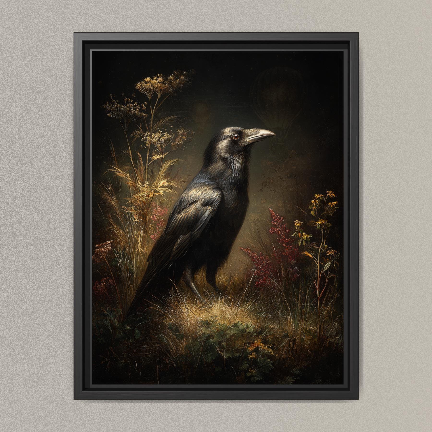 Raven Wall Art Print, Dark Academia Bird Artwork, Gothic Victorian ...
