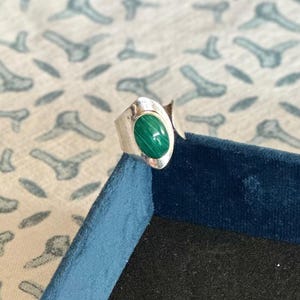 Chunky Silver and Malachite Ring