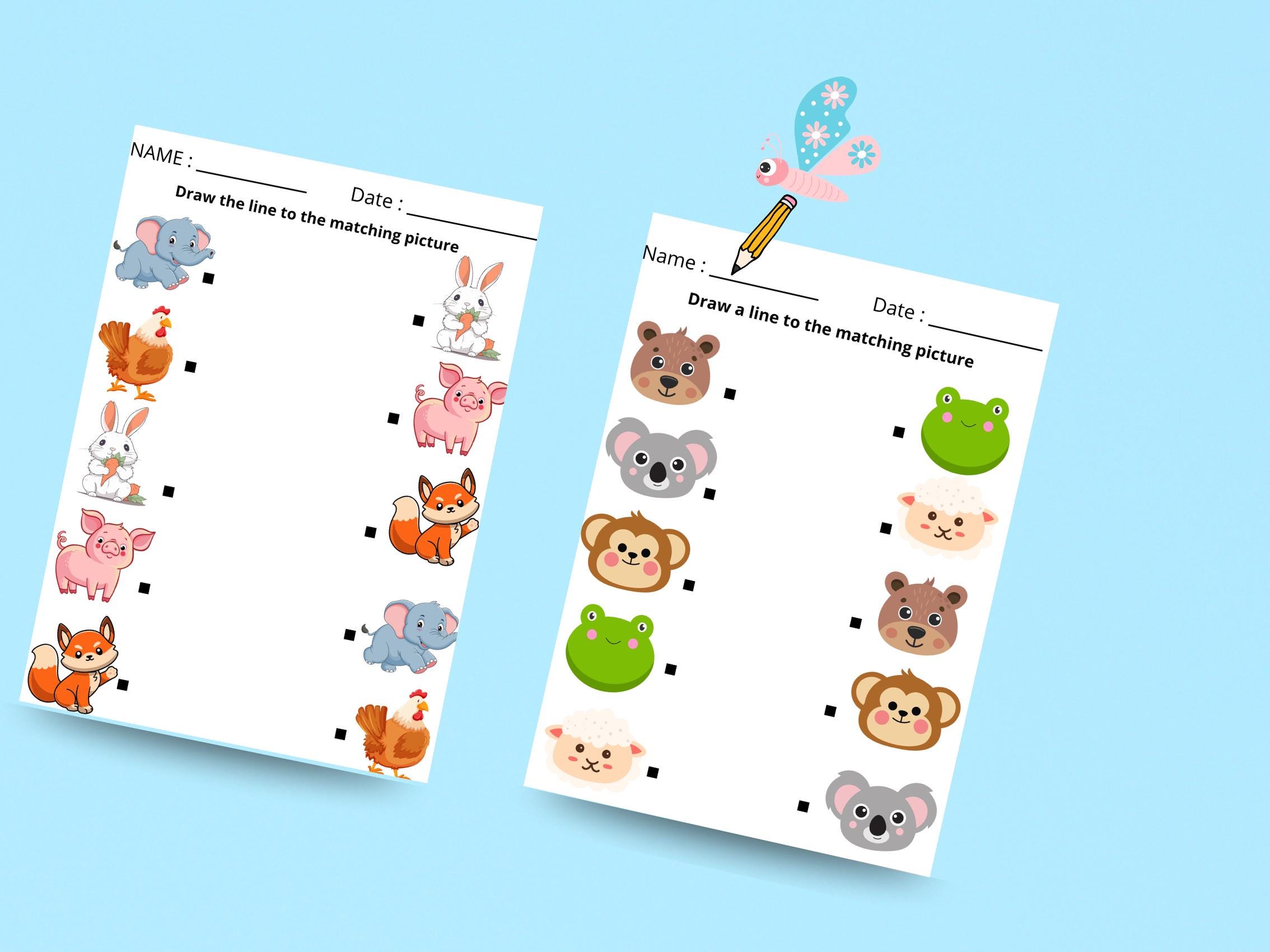 Line Matching Worksheets– 10 Printable Busy Book Activity for ...
