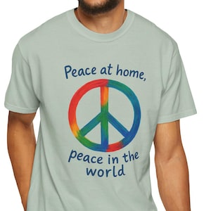 T-shirt symbole de la paix arc-en-ciel : t-shirt unisexe aux couleurs confortables