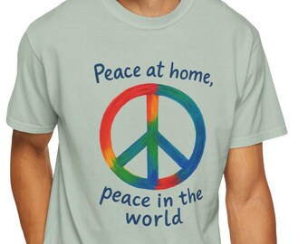 Colorful Peace Symbol Tee - Unisex Graphic T-shirt for Peace Advocates, Activists & Pride Supporters  Inspirational Gift Idea