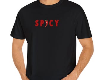 Koszulka z grafiką „Pikantna papryczka chili”, wygodna, unisexowa koszulka w kolorach