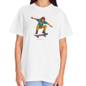 Skateboard T-Shirt for Skaters, Unisex Streetwear Tee, Cool Summer Graphic Shirt, Gift for Skateboarder Boy or Girl