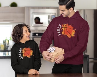 Personalized Basketball Hoodie, Custom Name Sweatshirt, Family Matching Sports Gift
