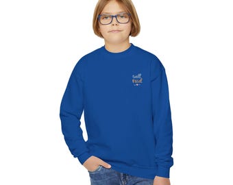 Embroidered 'Well Read' Youth Sweatshirt: Booklover Gift
