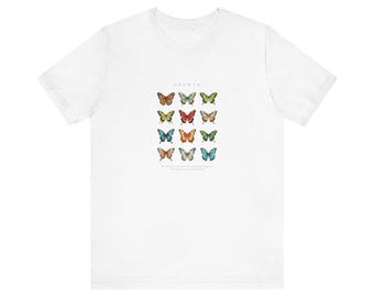 Butterfly Inspirational Quote | Growth Quotes | Reading T-shirt | Gift Ideas Unisex Jersey Short Sleeve Tee