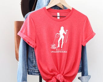 Book Wrangler T-Shirt: Western Girl Silhouette, Book Lover Tee