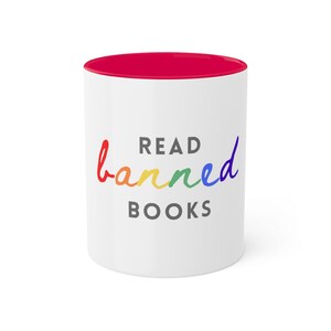 Read Banned Books Rainbow Mugs, 11oz