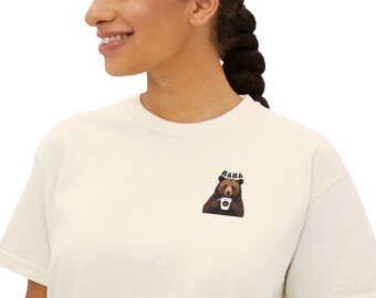 Mama Bear Coffee T-Shirt: Women's Oversized Boxy Tee
