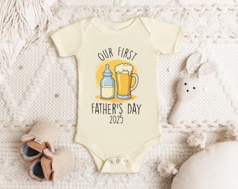 Onze eerste Vaderdag-romper, aangepaste Vaderdag-romper, 1e vaderdagcadeau van baby, vaderdagshirt, outfits papa en ik, cadeau papa