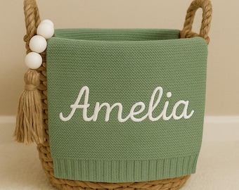 Custom Embroidered Baby Name Blanket, Personalised Baby Blanket, Baby Announcement, Newborn Gift, Unique Baby Gift, Baby Shower Gift