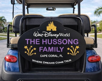 Customized 2-Sided Disney Name Plaque for Strollers, Golf Carts, Scooters, Wheelchairs, Walls, and more!