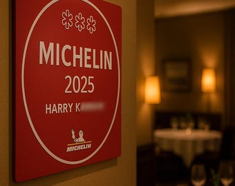 Kundenspezifisches 2-seitiges Michelin-Stern-Wandschild, Geschenk für Koch, Koch, Restaurant oder Mamma (PAPA auch!)!