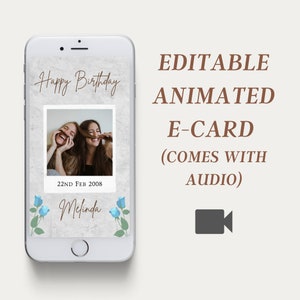 Editable Birthday Animated eCard | Birthday Electronic Card | Mobile Birthday Digital Card | Animated Video Card | Birthday eCard