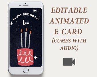 Editable Birthday Animated eCard | Birthday Electronic Card | Mobile Birthday Digital Card | Animated Video Card | Birthday eCard
