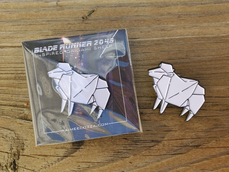 Origami Sheep Blade Runner 2049 Inspired Soft Enamel Lapel Pin Retro 1980s image 5