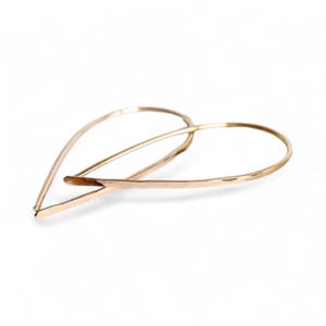 Hammered Teardrop Threader Earrings: Nickel-Free Sterling Silver, Gold, Rose Gold