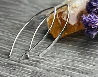 Sterling Silver Minimalist Earrings, Light-Weight Everyday Earrings, Pull Through Threader Earrings, Nickel-Free Jewelry