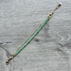 Gold & Chrysoprase Bracelet, Multi Strand Gemstone Bracelet, Perfect Gift For Women, Daughter or Wife. image 4