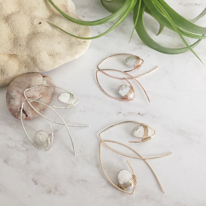Modern Shape Hoop Earrings in Rose Gold Fill