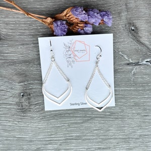 Silver Double Lotus Earrings Handmade with Nickel-Free Sterling Silver for Sensitive Ears as Gift to Wife, Friend, or Mother image 2