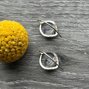 Moss Aquamarine Hoops, Gemstone Huggie Earrings, Silver Huggie Hoops, Dainty Gemstone Earrings, 14K Gold Fill Earrings image 3