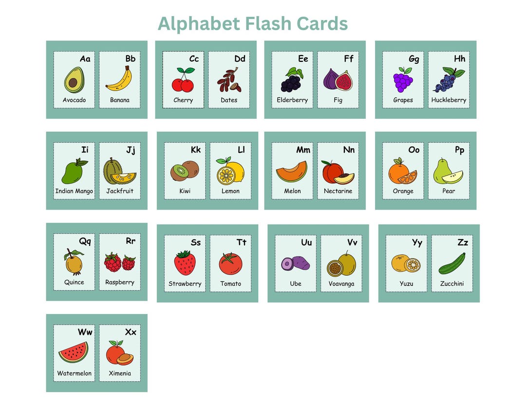 Printable Alphabet Flash Cards for Preschoolers | ABC Digital Download ...