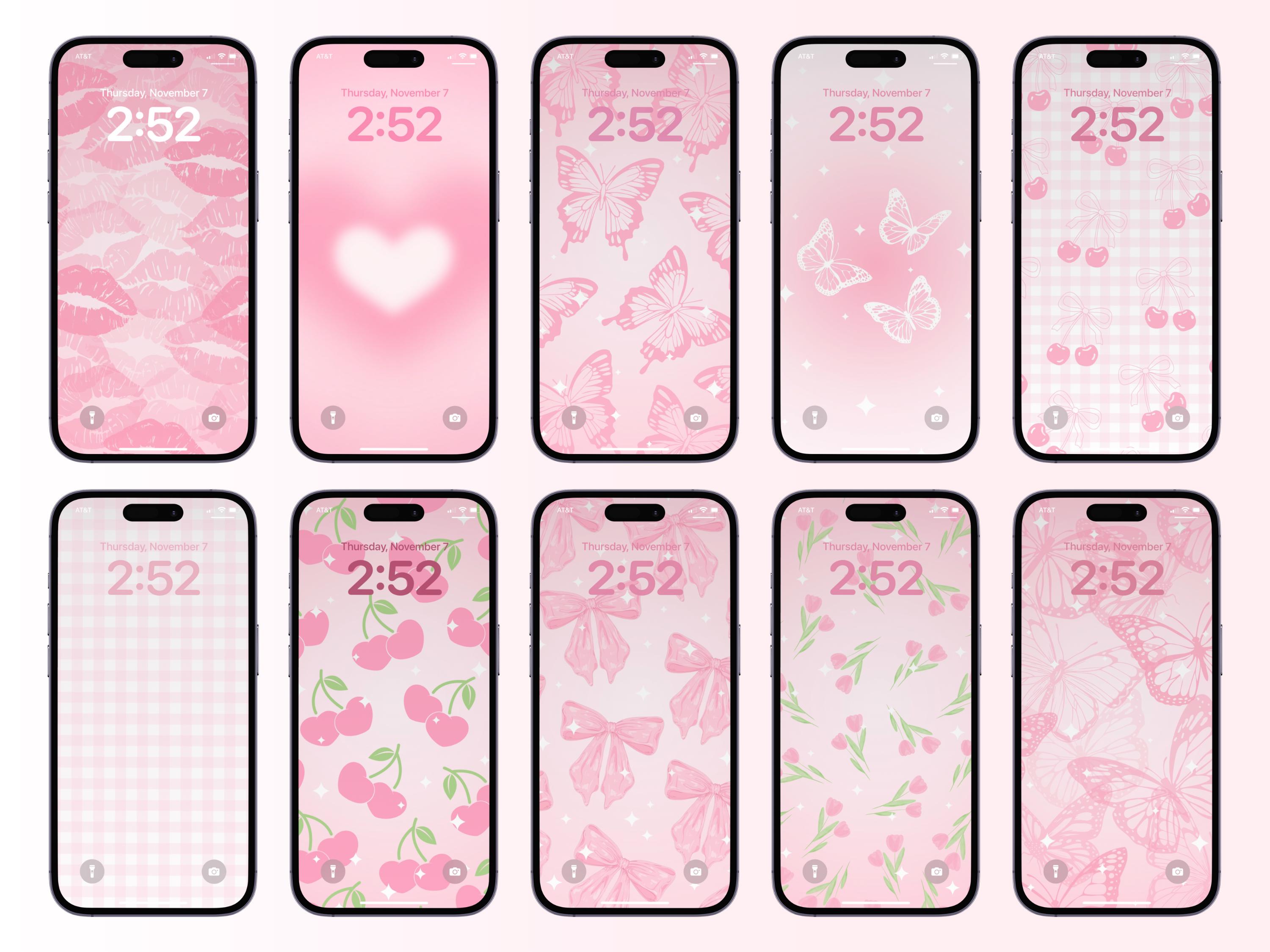 Coquette Aesthetic Phone Wallpaper Pack | 10 Cute Soft Pink Wallpapers ...