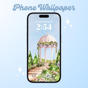Flower Garden Phone Wallpaper | Elegant iPhone Wallpaper | Calming Aesthetic Lock Screen | IOS/Android Digital Wallpaper Download