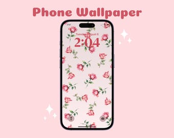 Rose Phone Wallpaper | Cute iPhone Wallpaper | Aesthetic Lock Screen | Flower Background | IOS/Android Digital Wallpaper Download
