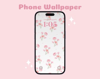 Cute Flower Phone Wallpaper | Coquette iPhone Wallpaper | Aesthetic Lock Screen | Floral Background | IOS/Android Digital Wallpaper Download