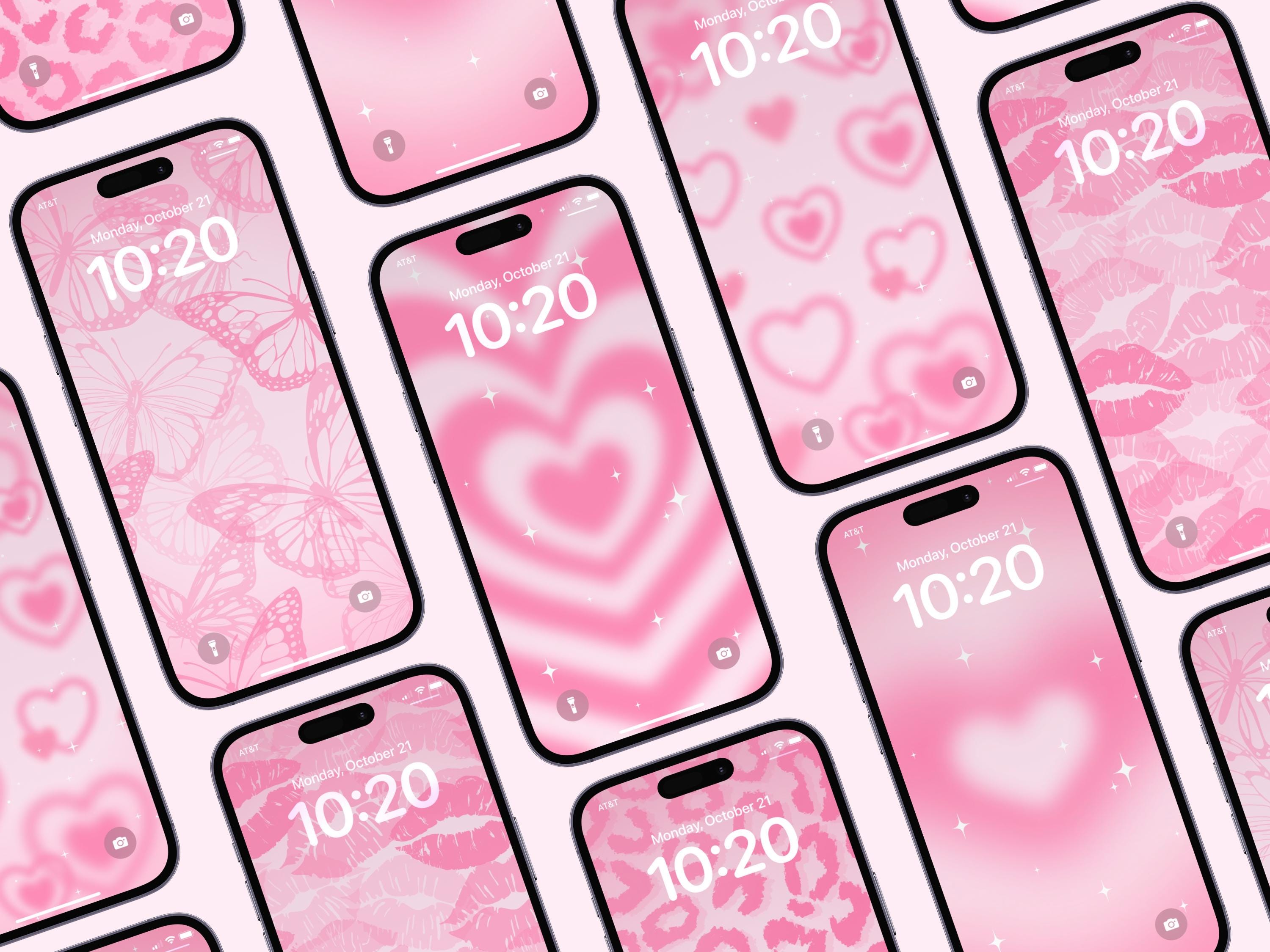 6 Dreamy Phone Wallpapers | Preppy Y2K Aesthetic Phone Wallpaper Pack |Cute Pink Girly iPhone/Android Digital Wallpaper Download
