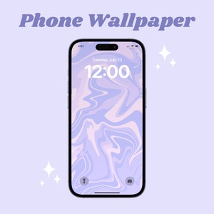 Purple Abstract Phone Wallpaper | Cute Periwinkle iPhone Wallpaper | Groovy Lock Screen | Android/IOS Digital Wallpaper Download
