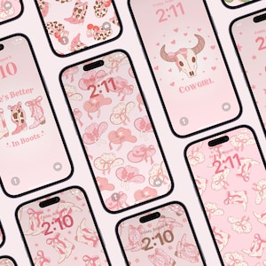 13 Cowgirl Phone Wallpapers | Cute iPhone Wallpaper Pack | Aesthetic Lock Screen Backgrounds | iPhone & Android Digital Wallpaper Download