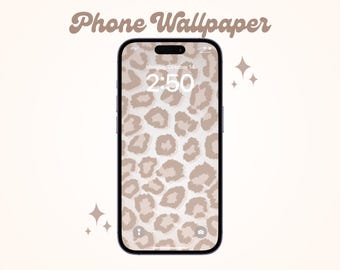 Minimalist Beige Leopard Print Phone Wallpaper | Neutral Animal Print Background | Aesthetic iPhone & Android Wallpaper | Instant Download