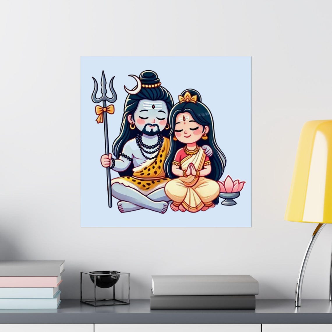 Shiva and Parvati Devotional Poster Calm and Divine Couple Wall Art - Etsy