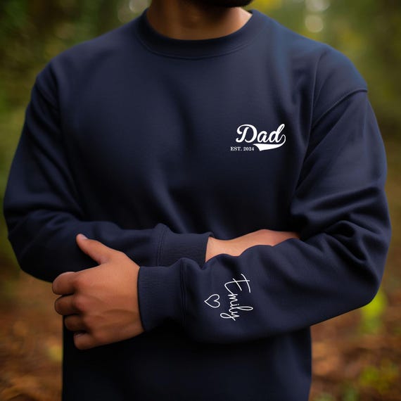 SWEATSHIRT (2427-chest Logo) Father's Day Custom Dad Year With