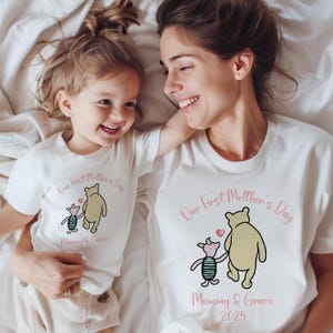 T-SHIRT -788 Personalized My Our 1st First Happy Mother's Day Baby Grow  Sleepsuit Mummy Mum Mommy Bear Newburn Boys Girl Baby Suit Bodysuit